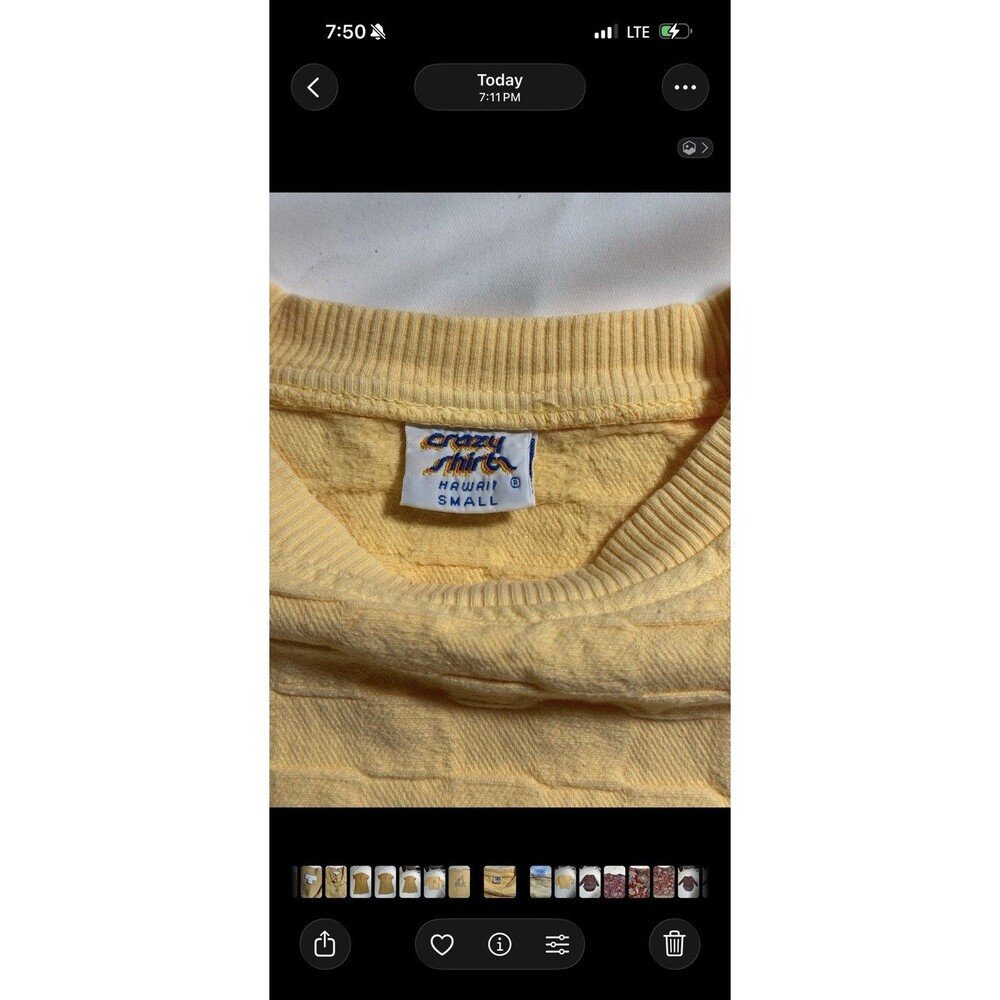 Vintage Florida Sailboat Sweatshirt Crazy Shirts Hawaii USA Yellow Small Medium - Picture 5 of 6